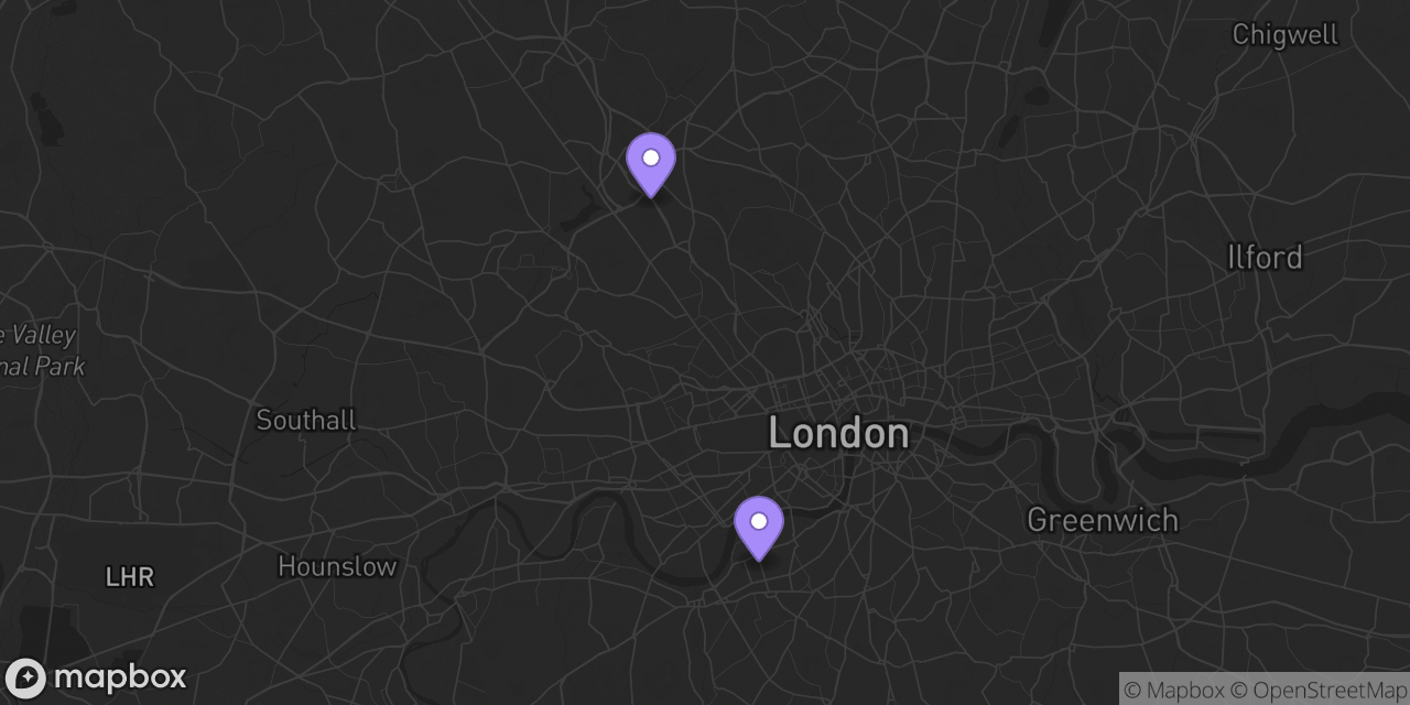 Map showing a test club